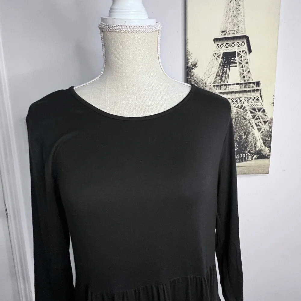 Chic Long Sleeve Black Maxi Dress - Picture 5 of 9